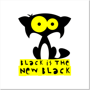 Funny black cat  – Black is the new black (Bartok) Posters and Art